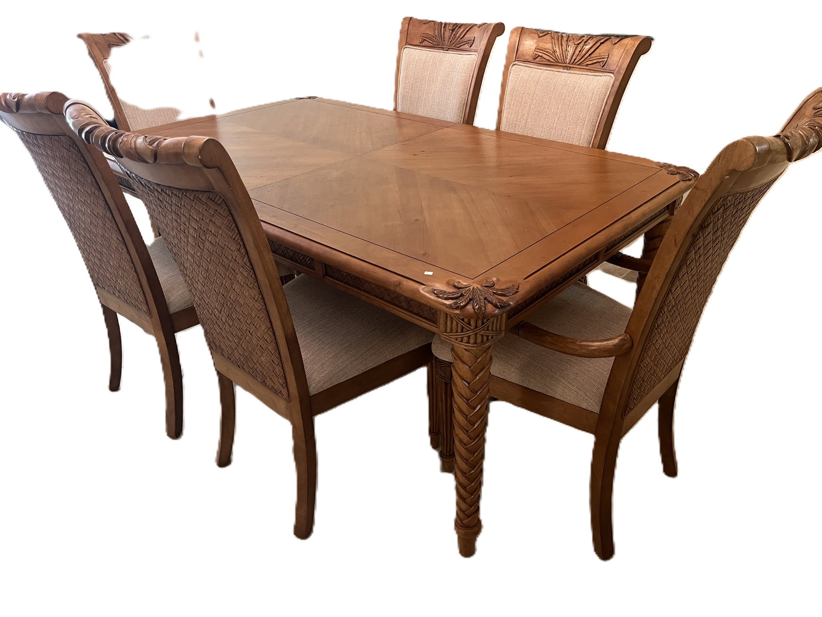 Looks Like Tommy Bahama Home Twin Palms Caneel Bay Dining Room Set, 6-Cane-Back Chairs (1 of 9)
