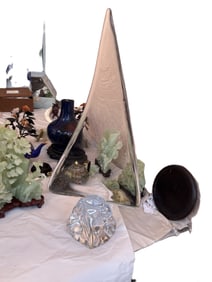 VTG Daum France Crystal Sailboat Sculpture Tall Rare 24" Voilier Signed