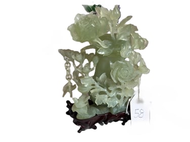 VTG Chinese Xui-Jade Carved Sculptured Inscene Burner