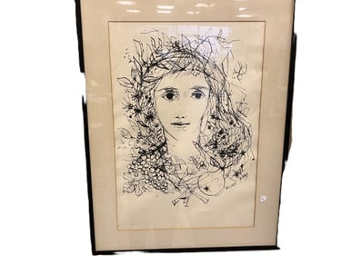 Michel Kiry Litho 7/100 Inking of a Lady