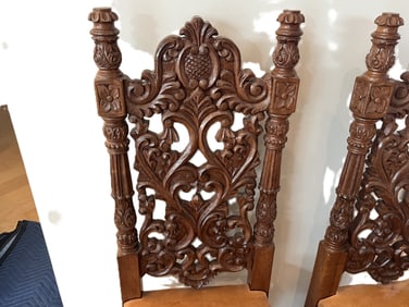 (4) Hand Carved Peruvian Chairs