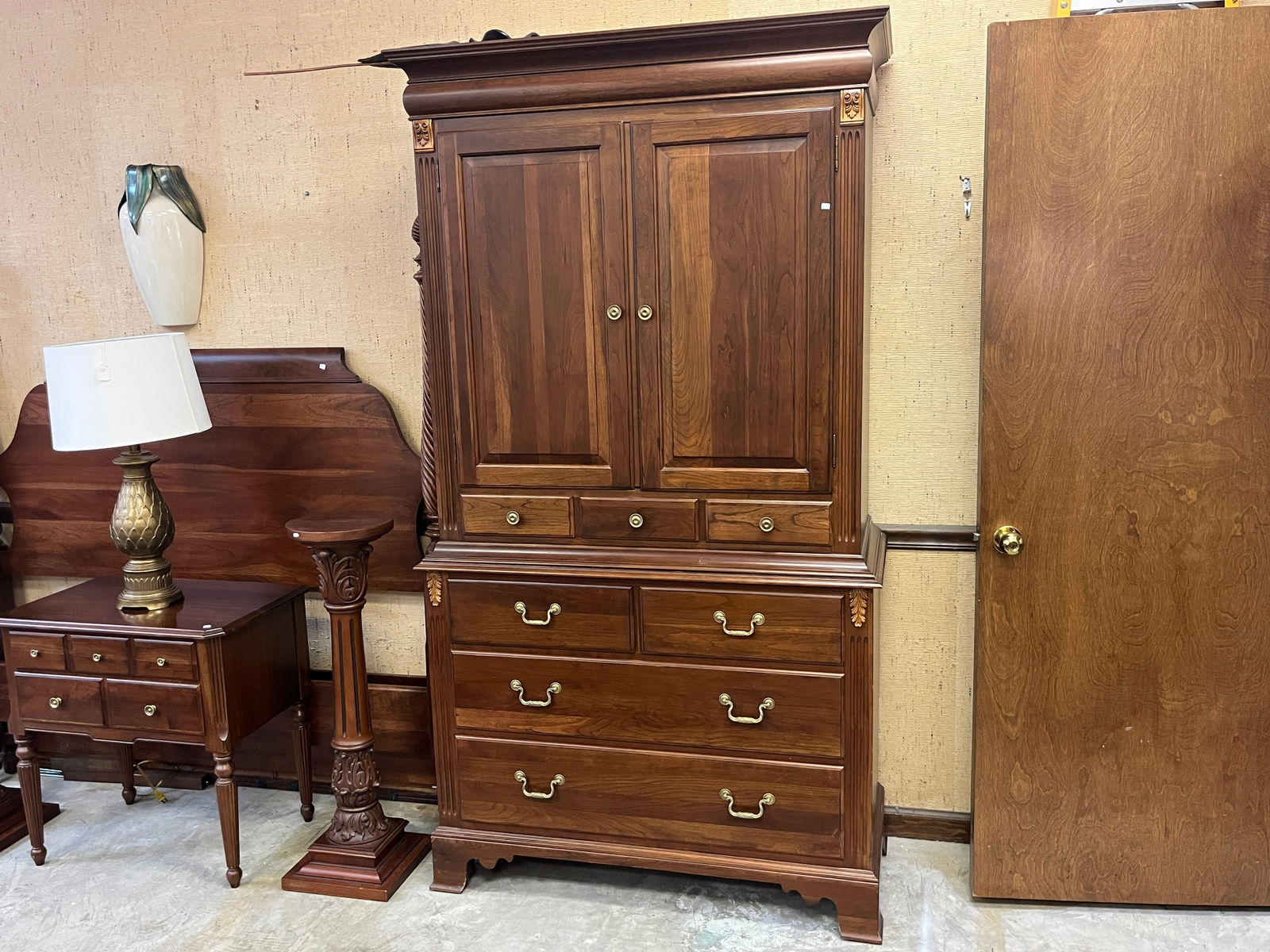 Ethan Allen Cherrywood Wardrobe, 81h nx 44w x 19d (1 of 5)