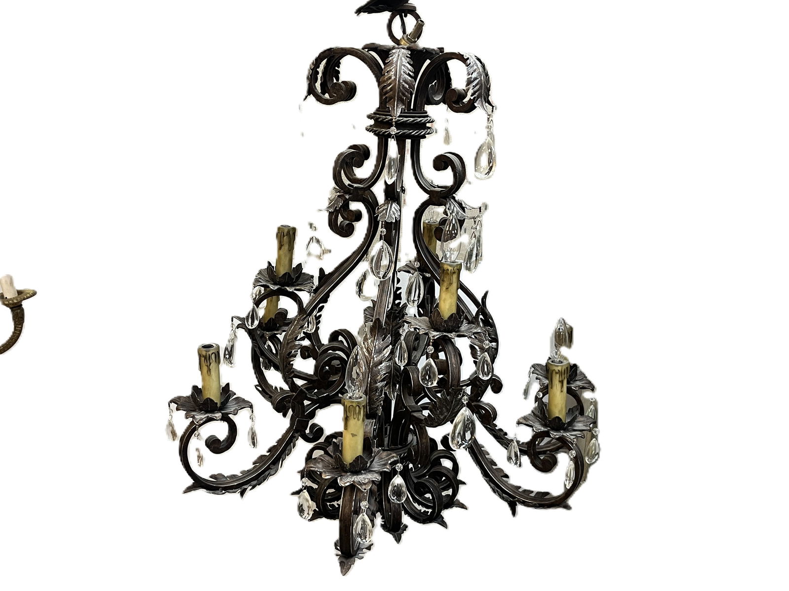Antique Bronze Finish Metal, Crystal Chandelier: Antique Bronze Finish Metal, Crystal Chandelier