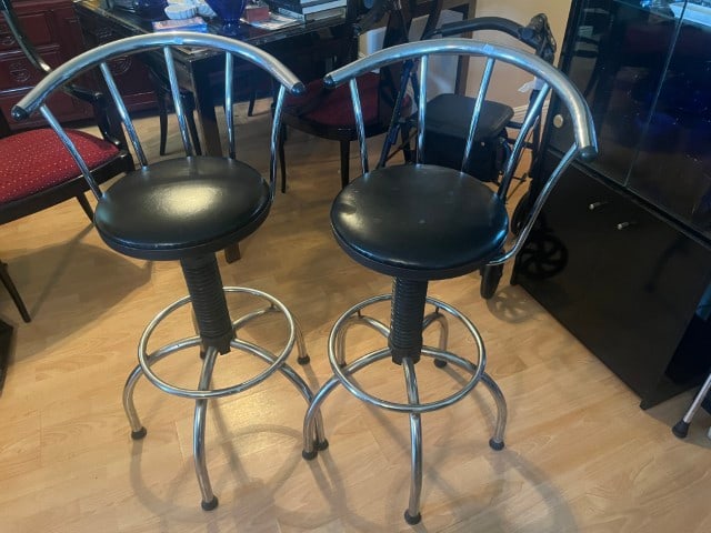 2-VTG Chrome Adjustable Swivel Bar Stools (1 of 2)