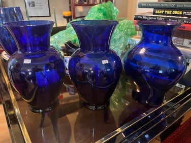 3-VTG Cobalt Blue Vases