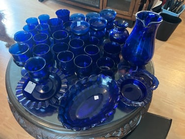 Large Assortment VTG Cobalt Blue Glassware