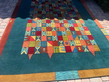 $12,000 Hand Crafted Wool Area Rug, New Zealand