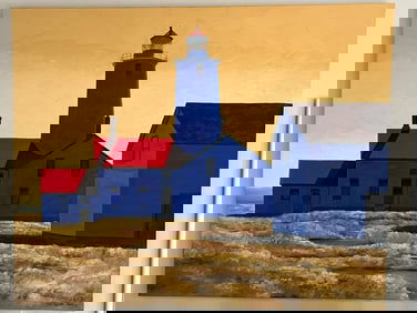 John Worthey Oil/Canvas 'Lighthouse'