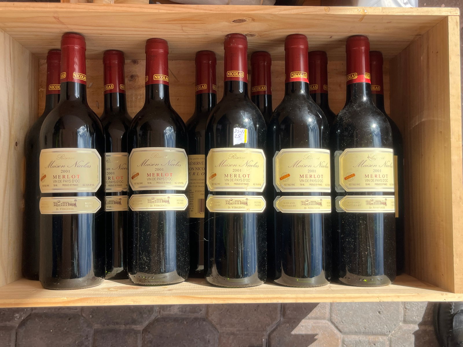 Case of 11 Bottles Vintage '2001' Maison Nicolas Merlot Wine: Case of 11 Bottles Vintage '2001' Maison Nicolas Merlot Wine (deceased son kept one bottle for himself)