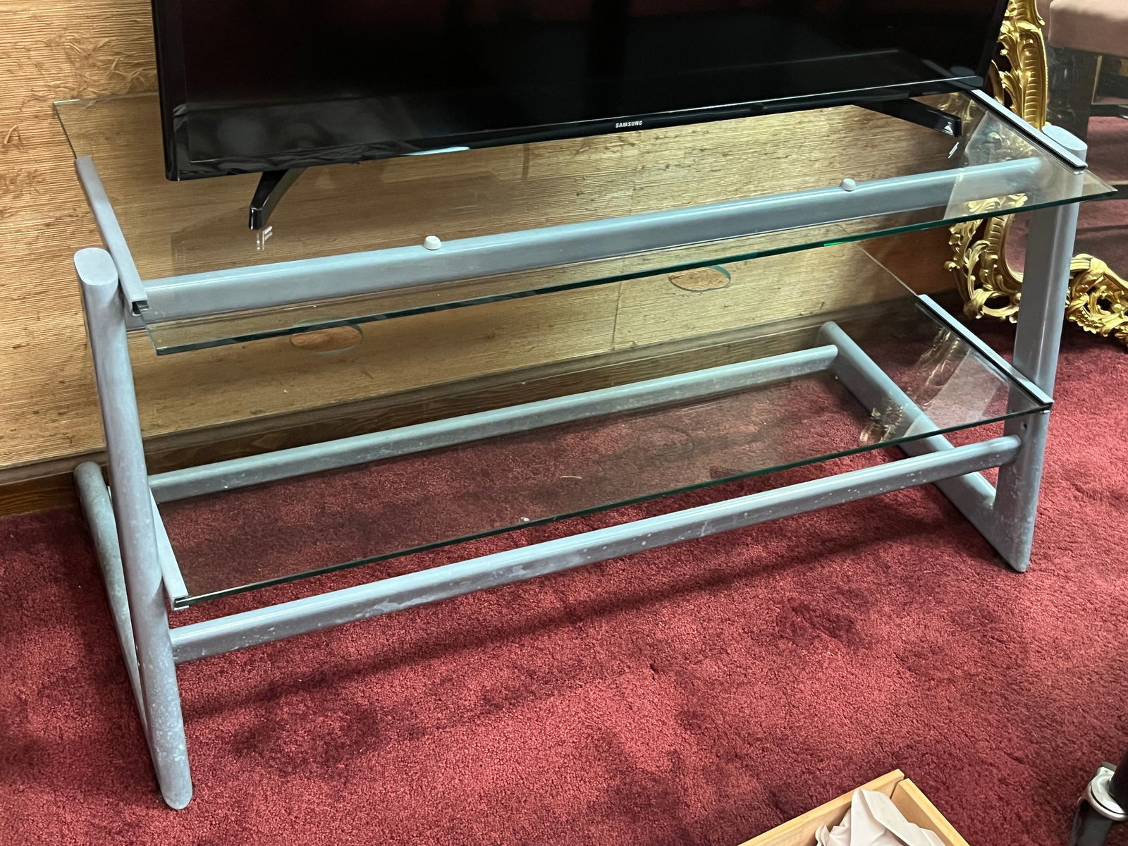 Modern Metal & Glass TV Stand (1 of 2)