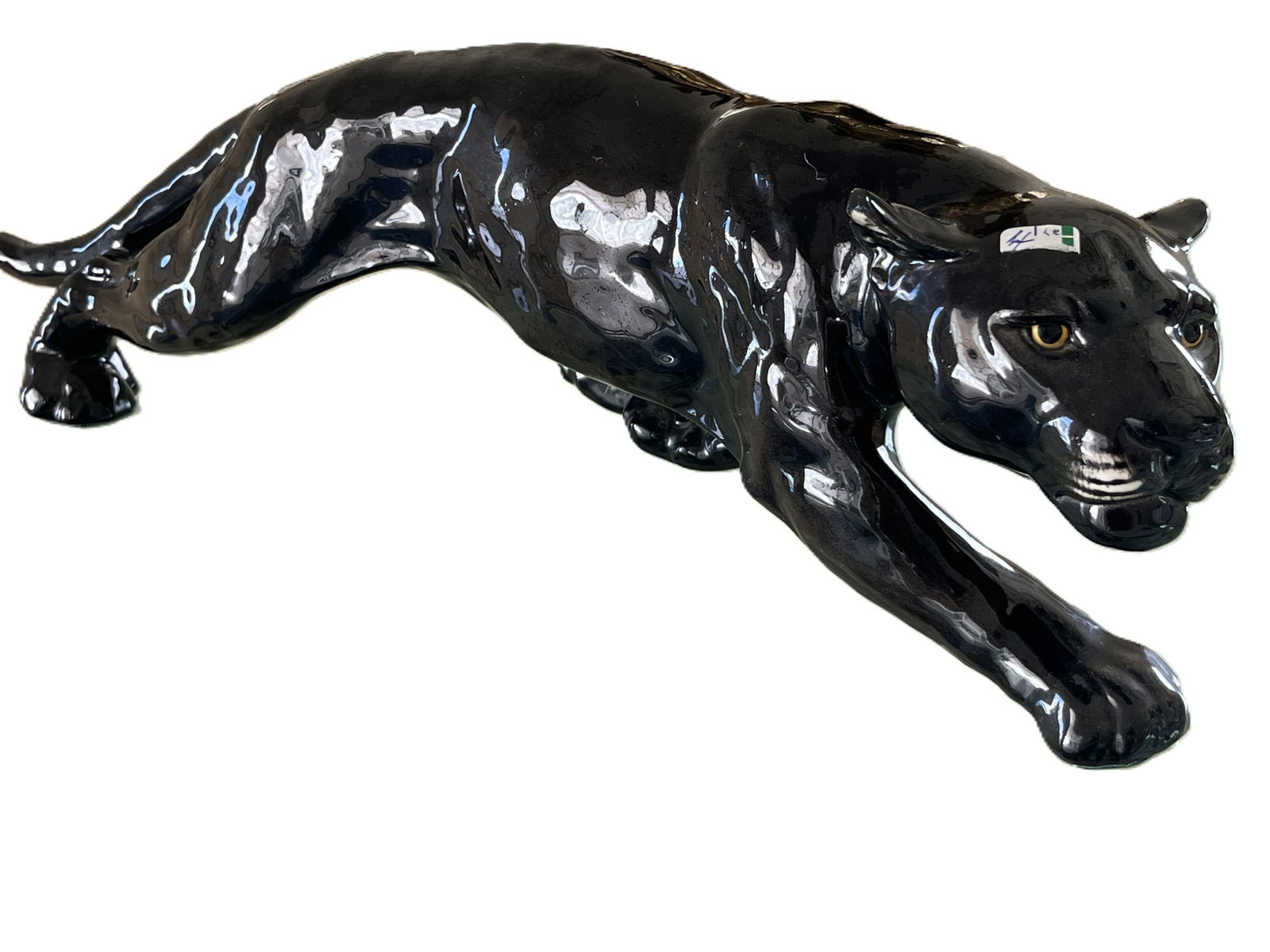 MCM Art Deco Black Panther Ceramic Figurine: MCM Art Deco Black Panther Ceramic Figurine 1950's