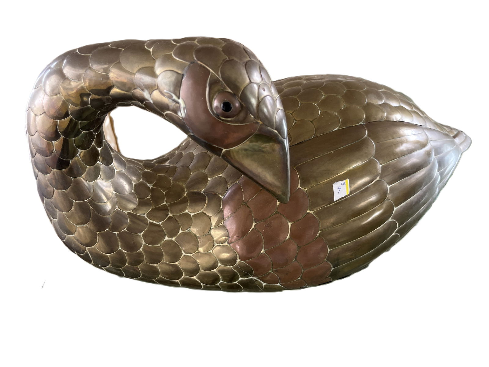 MCM Hand Crafted Brass & Copper Swan (characteristic of Sergio Bustamante): MCM Hand Crafted Brass & Copper Swan (characteristic of Sergio Bustamante), 12h x 24w x 11d