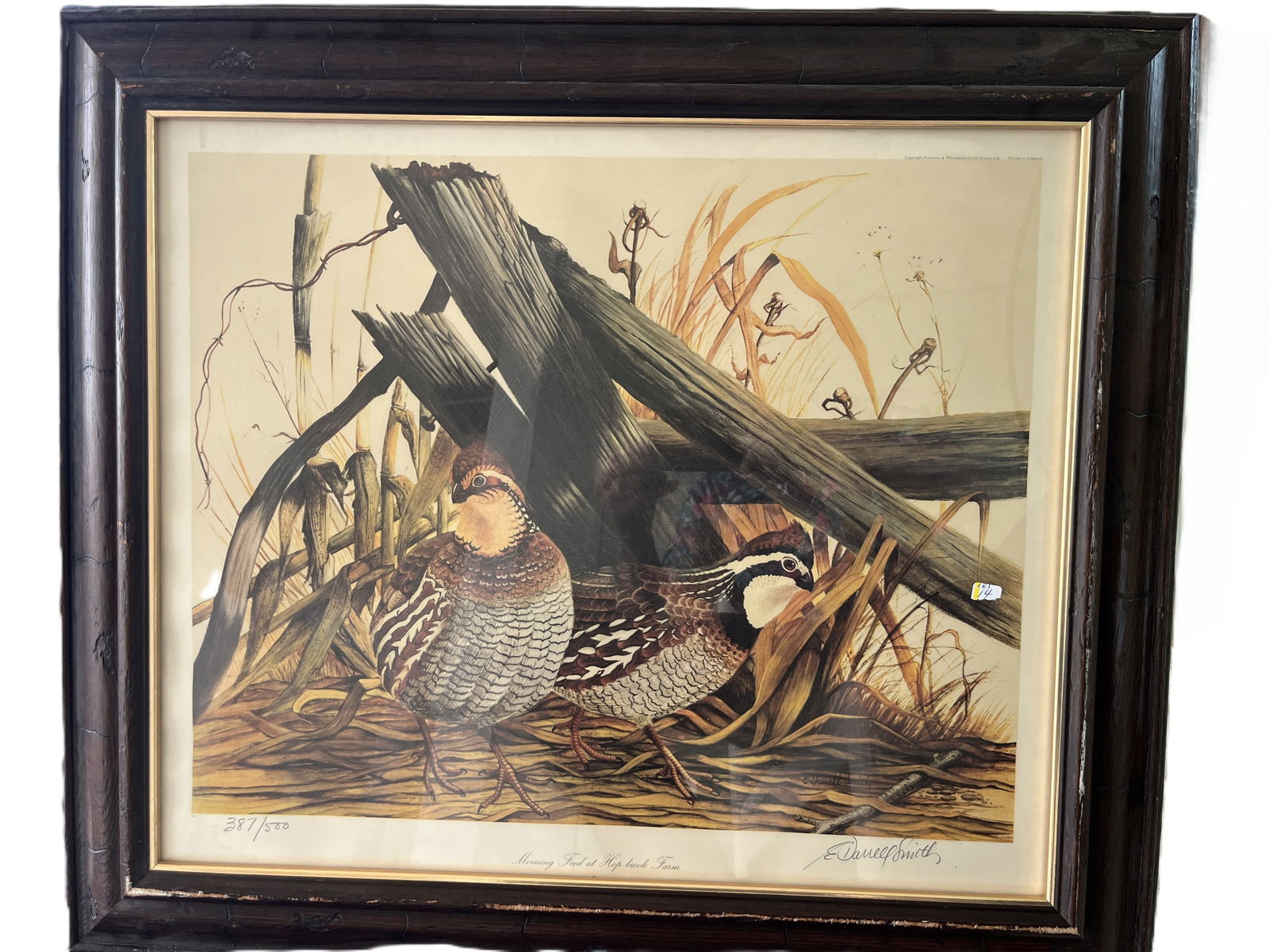E. DARRELL SMITH signed & numbered 387/500 Print 'Morning Feed at Hop-brook Farm': E. DARRELL SMITH signed & numbered 387/500 Print 'Morning Feed at Hop-brook Farm' , 24x27