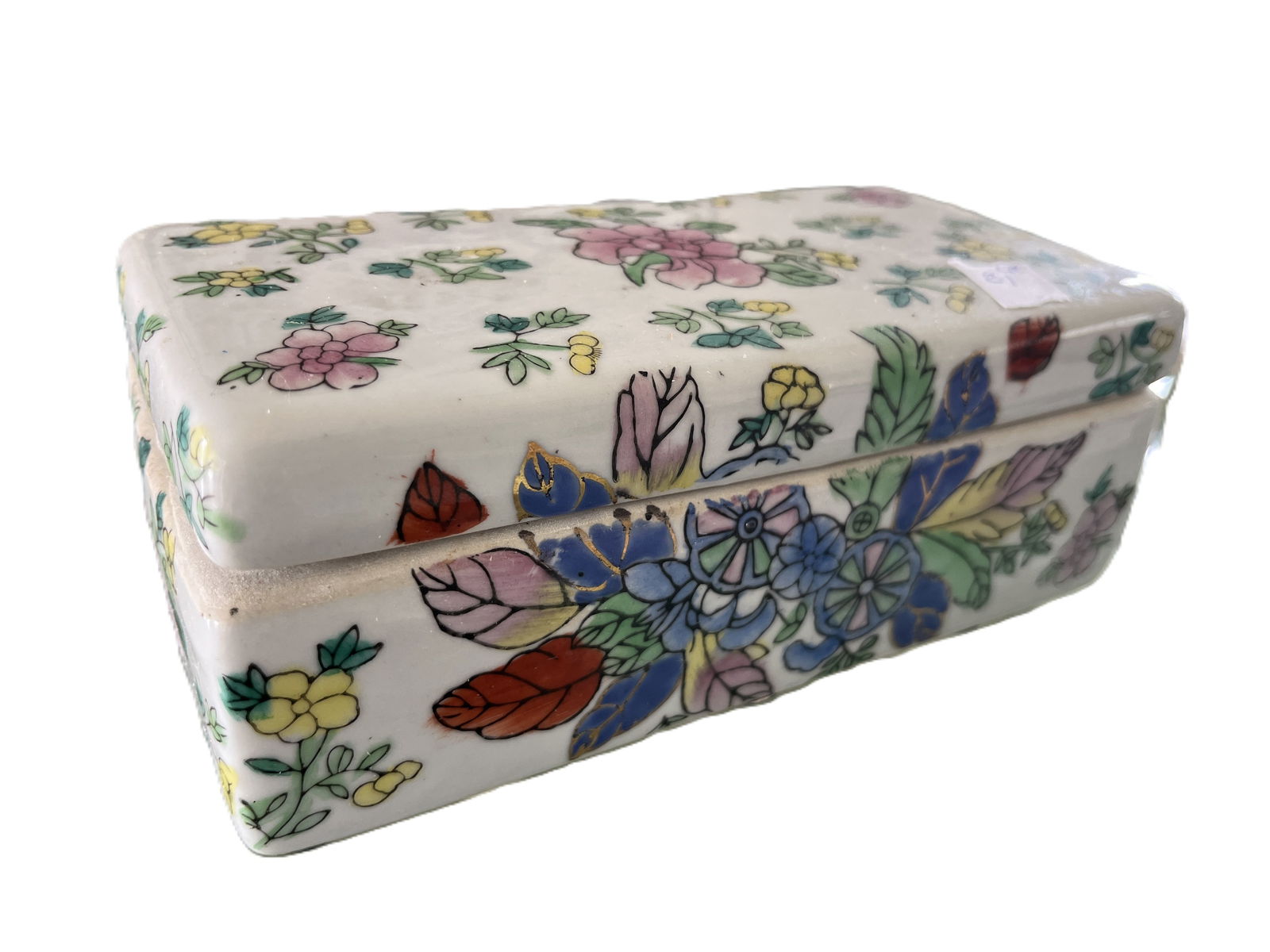 VTG Chinese Porcelain Floral Trinket Box (1 of 5)