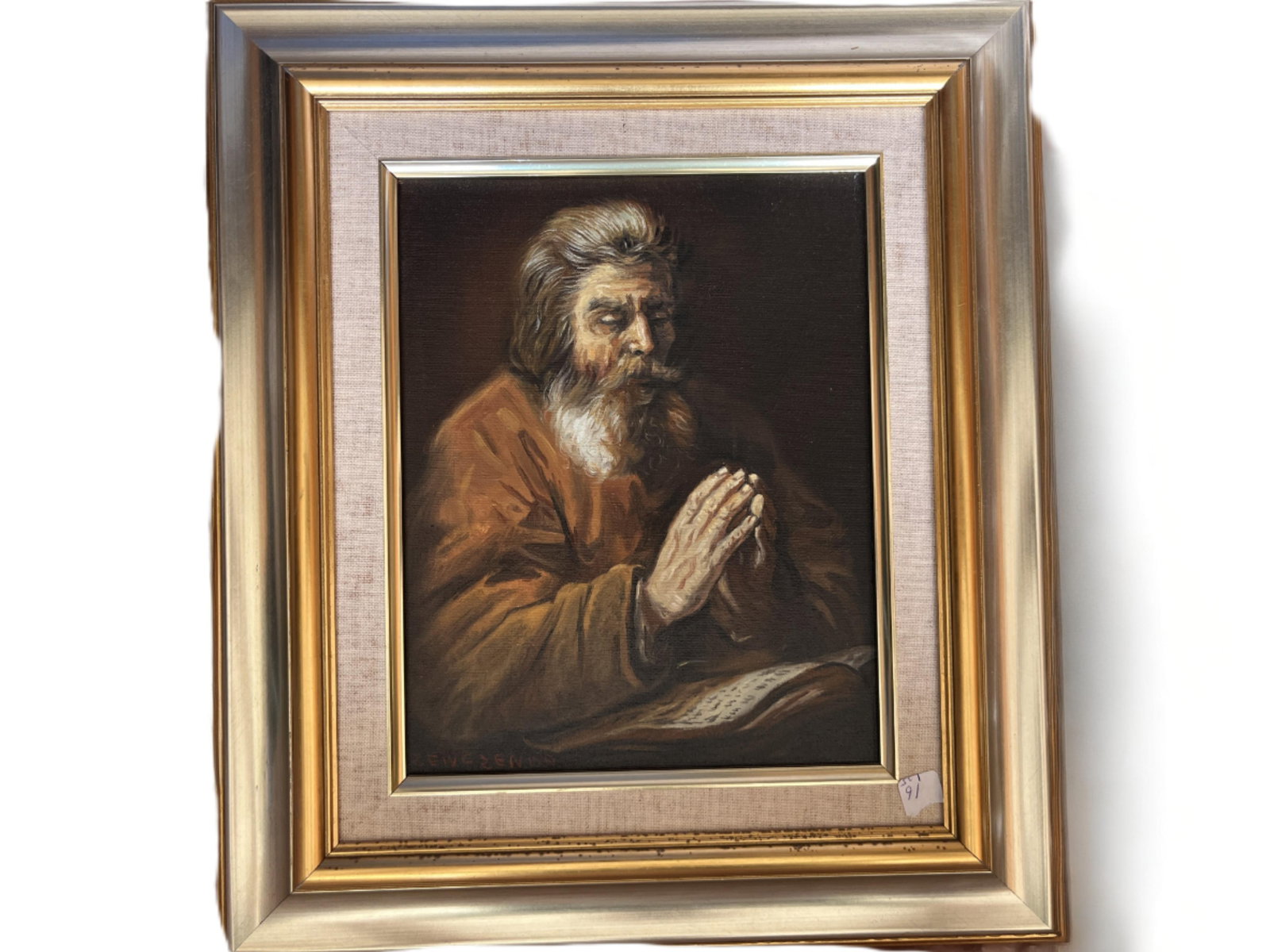 KONSTANTINE SZEWCZENKO (1915-1991) Oil/Canvas 'Judaic-Man Praying' 10x8 (1 of 3)