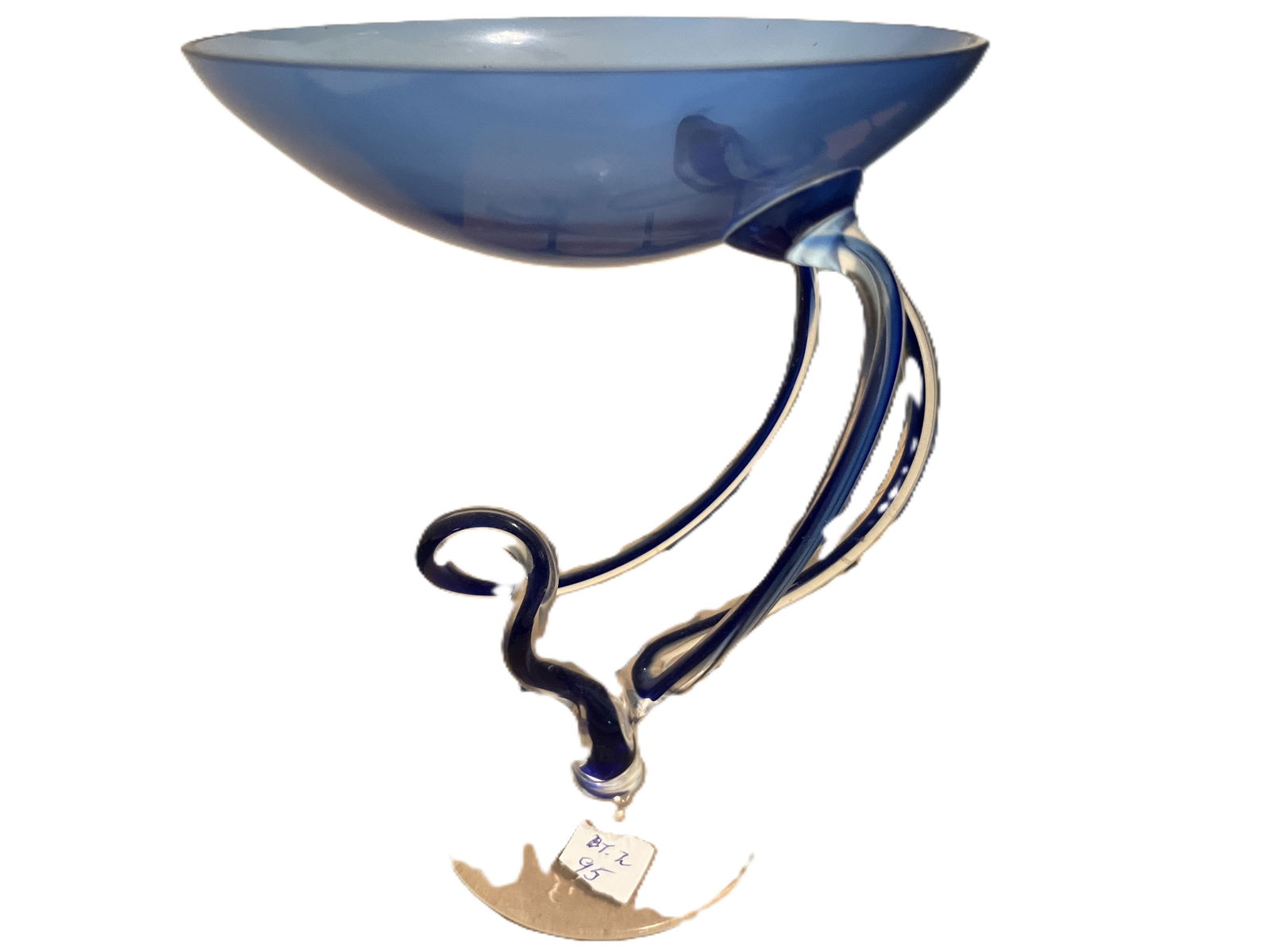 VTG Cobalt Blue Jozefina Krosno Vase & Cobalt Vase with Clear Glass Handles: VTG Cobalt Blue Jozefina Krosno Vase & Cobalt Vase with Clear Glass Handles