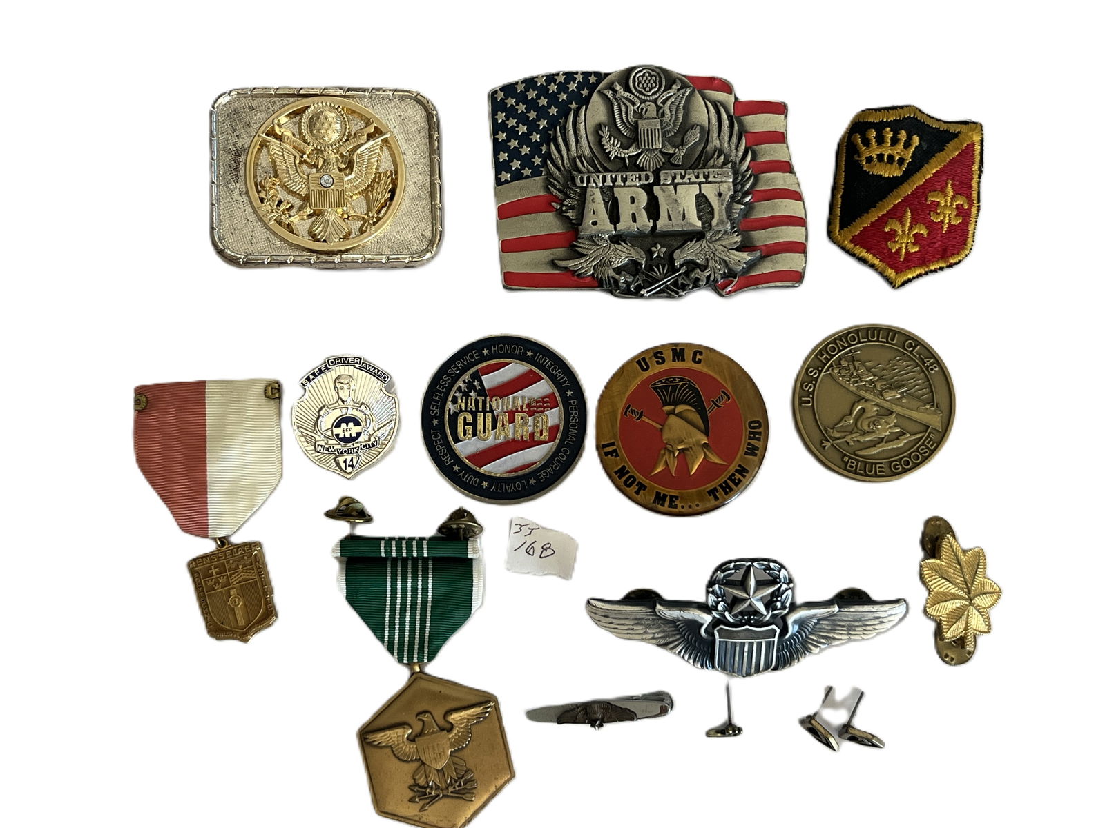 Bag Lot (pins-ribbons-belt buckle: Bag Lot (pins-ribbons-belt buckle