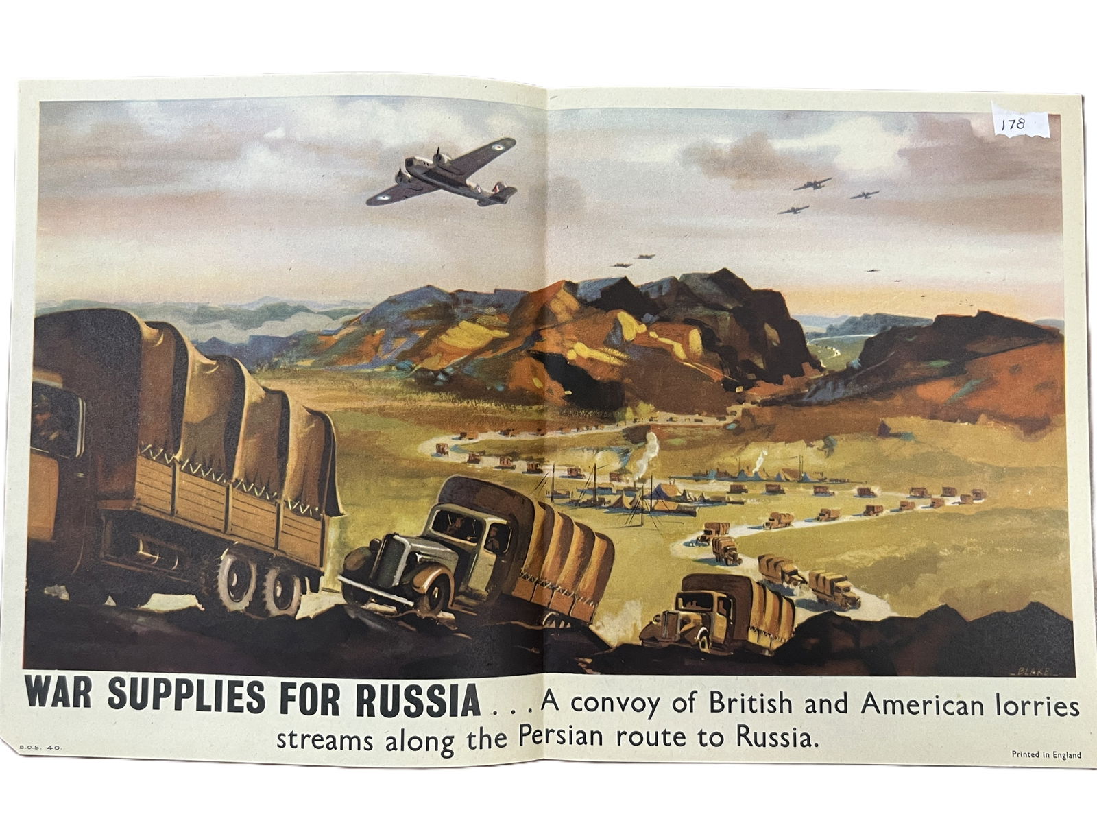 WW11 Poster 'War Supplies For Russia': WW11 Poster 'War Supplies For Russia' 13x8