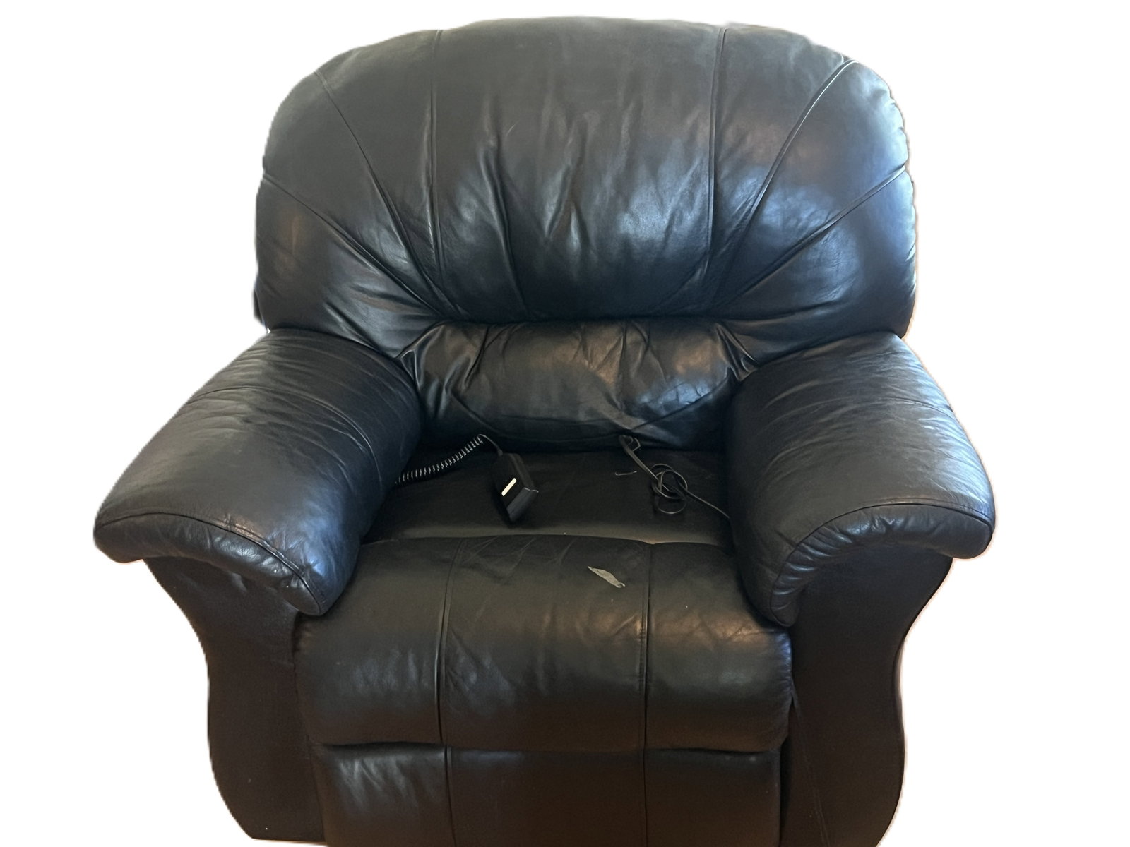 Black Faux Soft Leather Power Recliner (1 of 4)