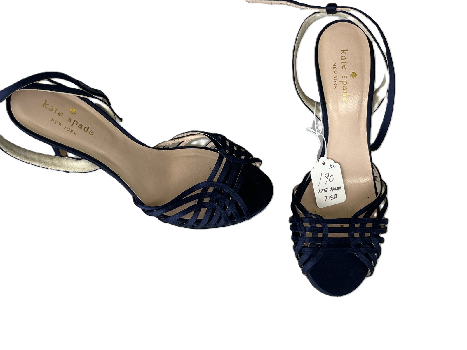 KATE SPADE New York strappy slingback blue heels: KATE SPADE New York strappy slingback blue heels size 7-1/2 B