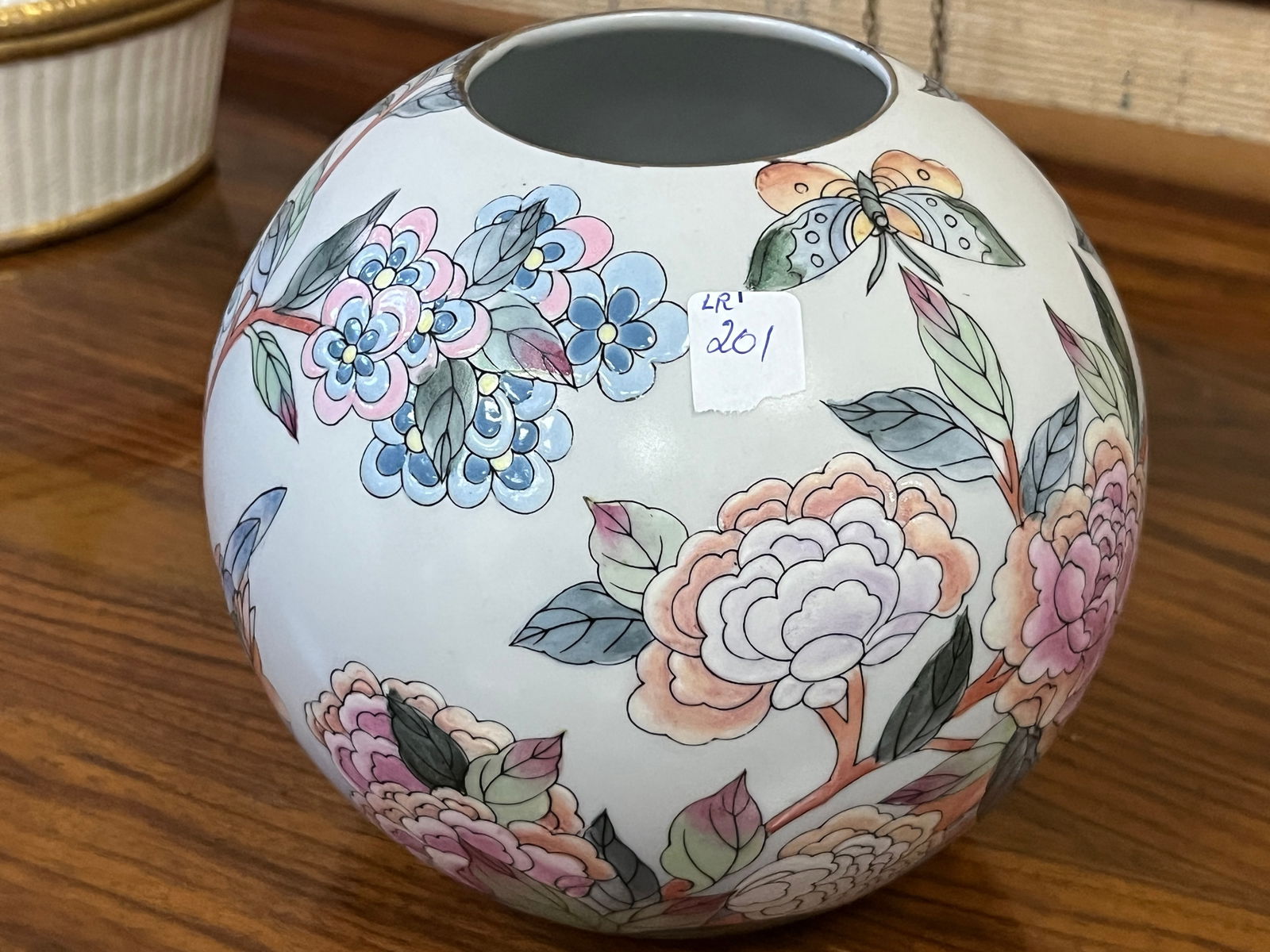 butterfly & MCM TOYO Vase, featuring a bird, foral motif. (1 of 3)