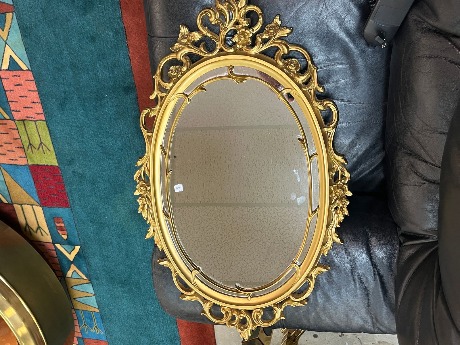 Ornate Gold Frame Wall Mirror, 29x18 (1 of 1)