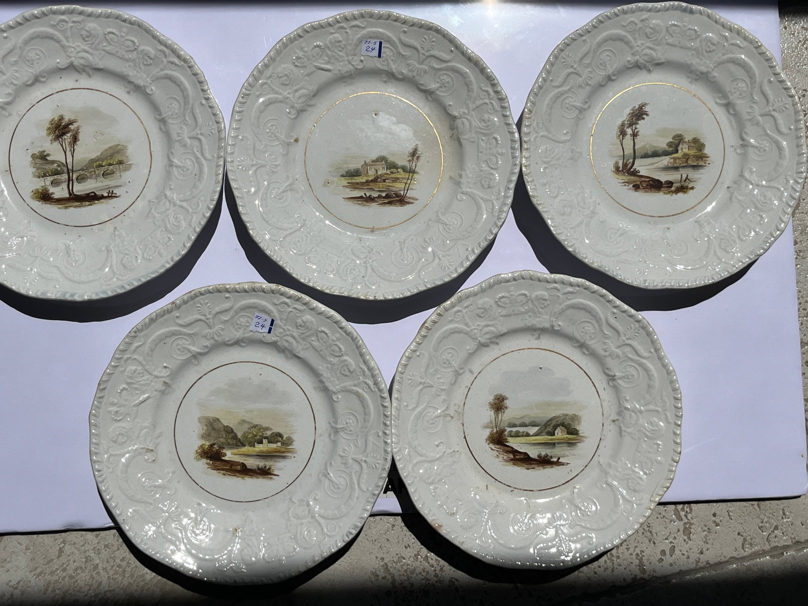 5- Wedgwood “Patrician” English Transferware Plates, 9.25 In. (1 of 5)