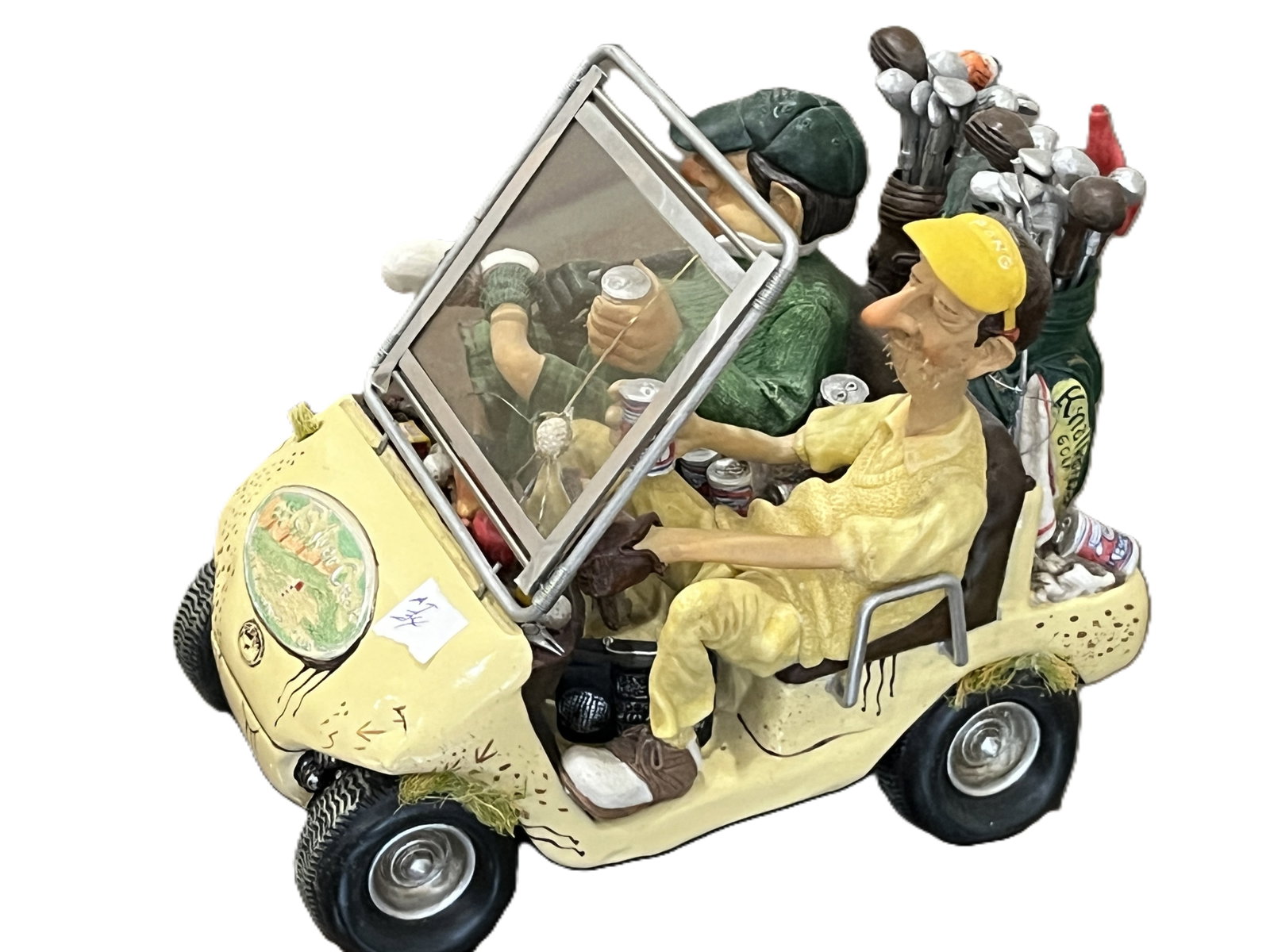 Whimsical Golfer Figurine “Beer Cart” Sculpture, 6"H × 8"D × 5"W (1 of 4)