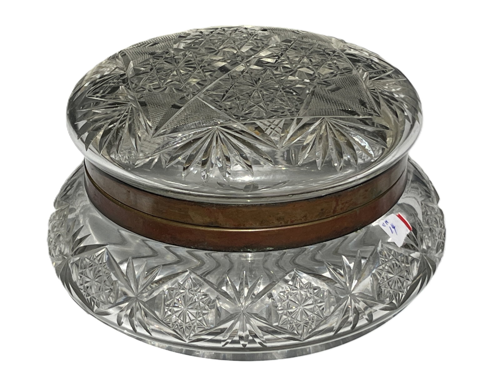 ABP Cut Glass Powder Jar or Dresser Box, 1880-1915: ABP Cut Glass Powder Jar or Dresser Box, 1880-1915