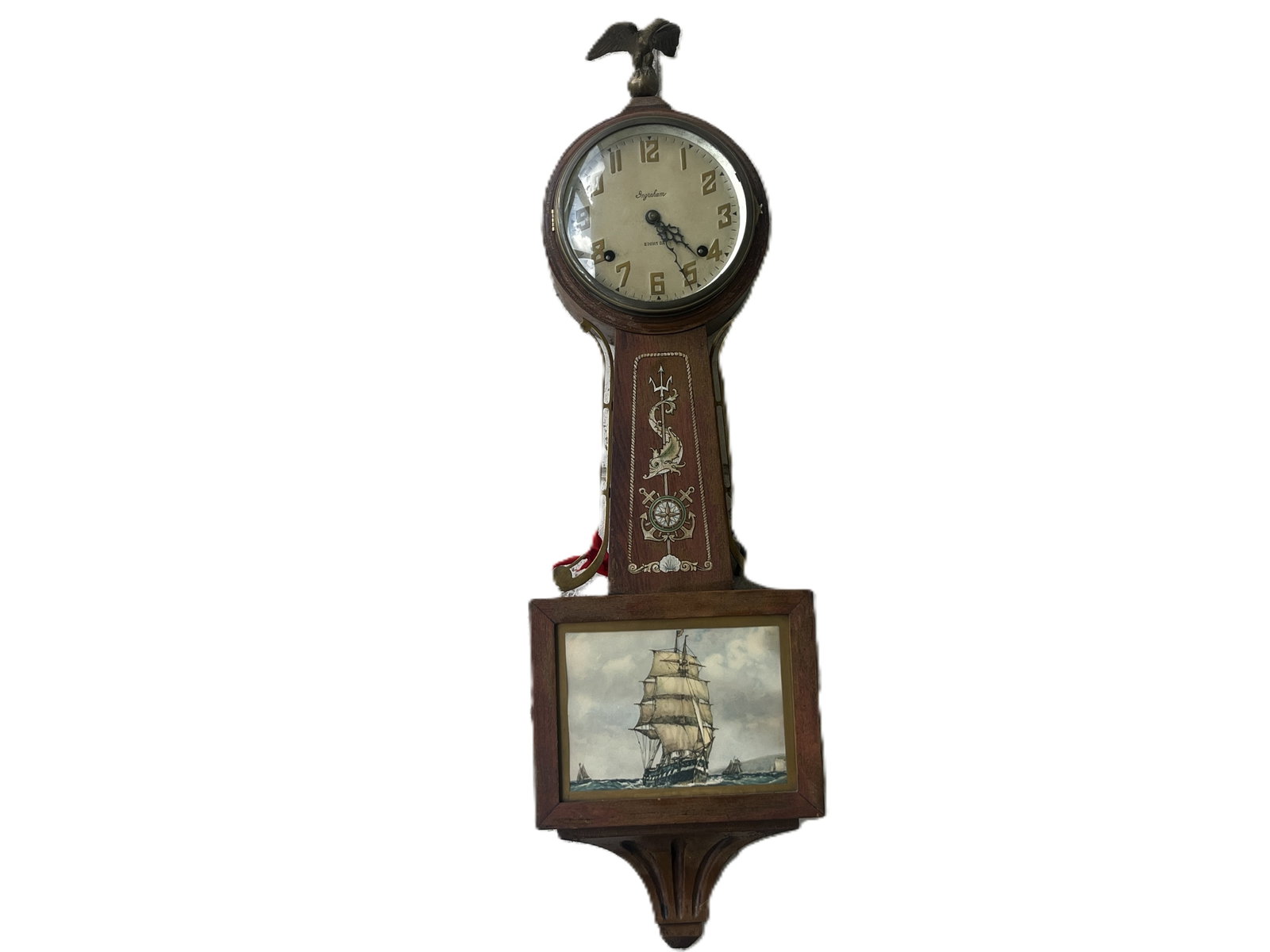 Ingraham Banjo Wall Clock – Nautical Motif, Eagle Finial (1 of 5)