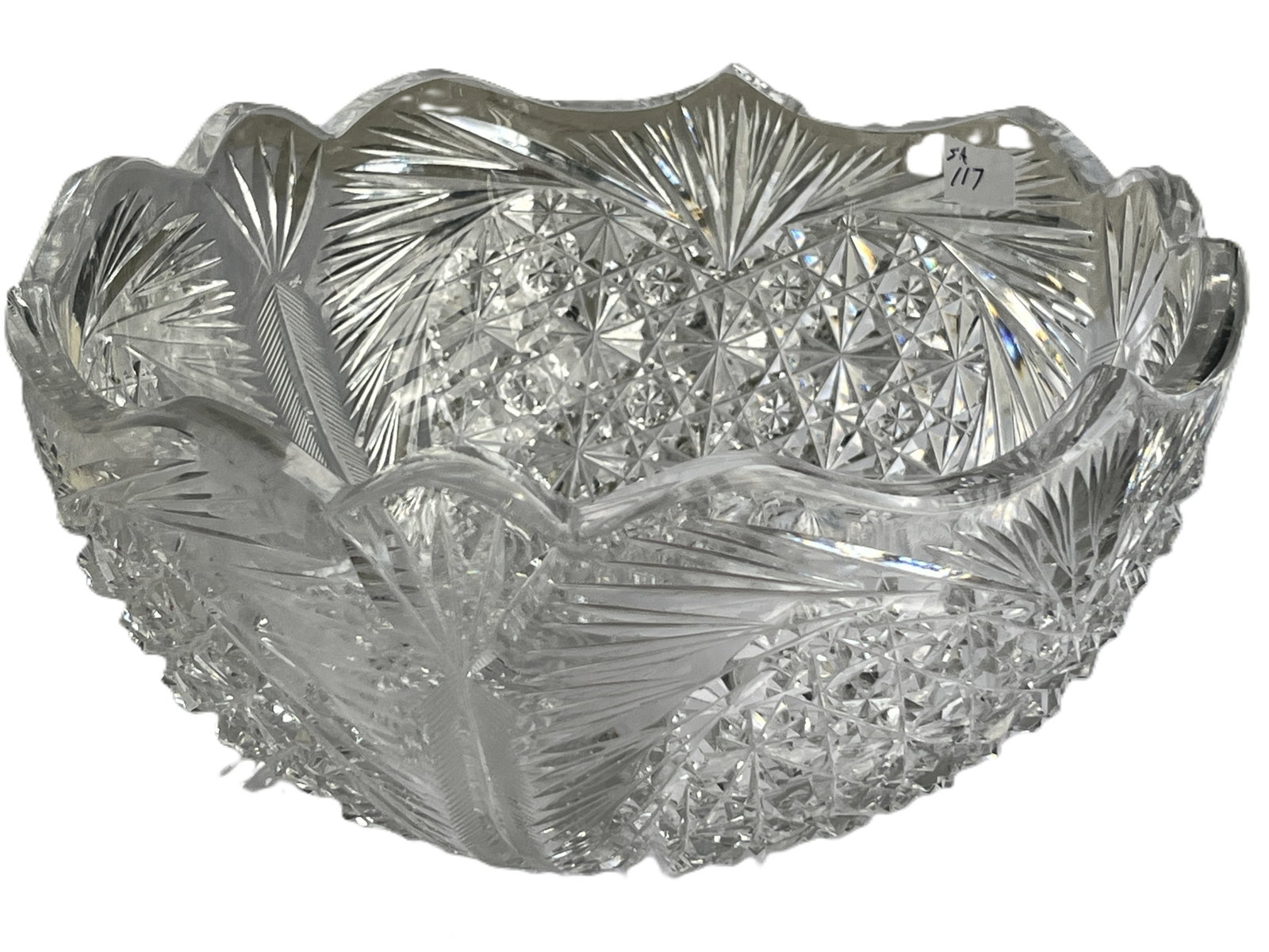 Cut Crystal Bowl – 8 Inches, Starburst & Fan Pattern (1 of 4)
