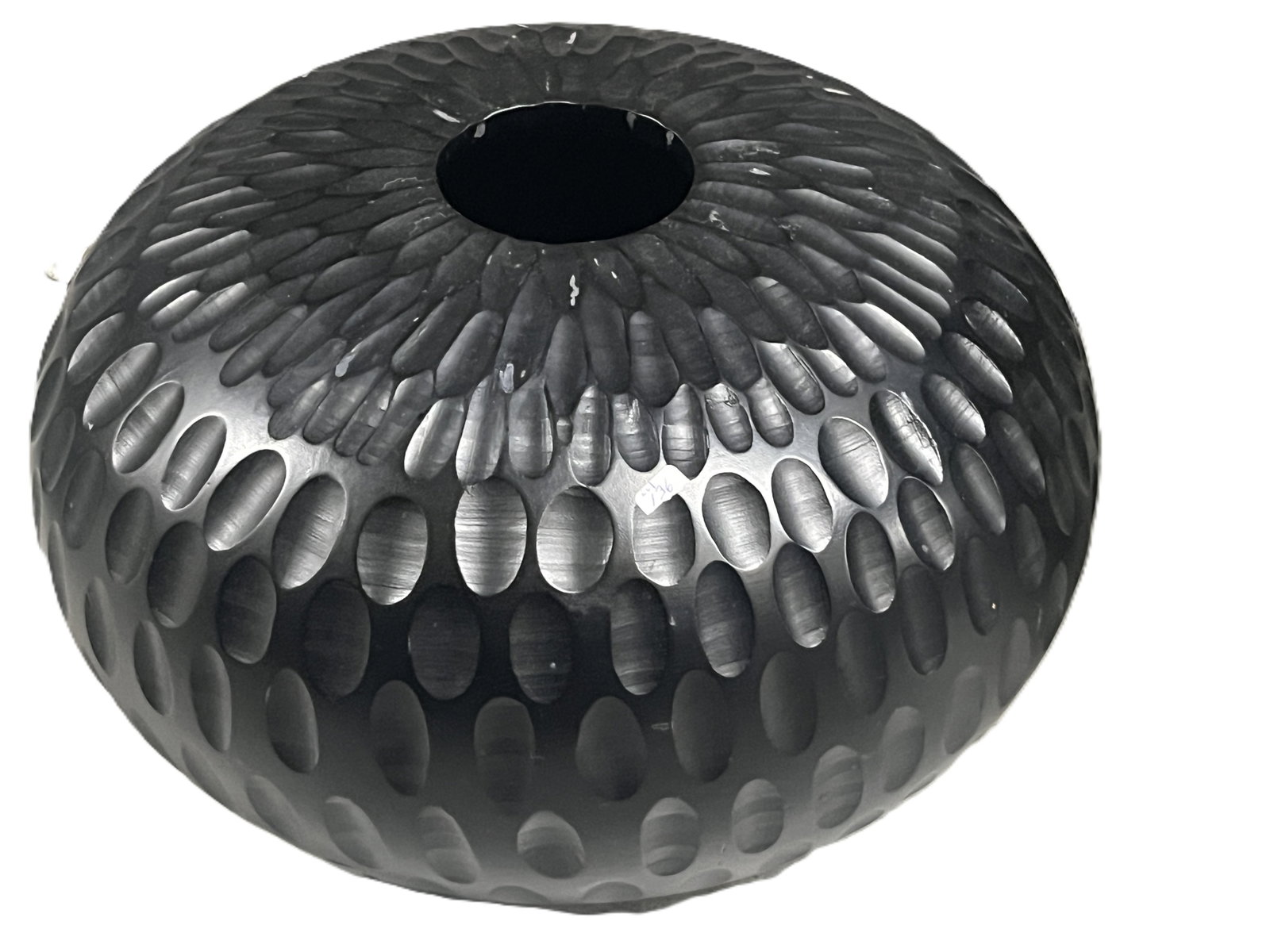 Contemporary Carved Wood Vessel — Textured Elliptical Pattern, Studio Work (1 of 2)