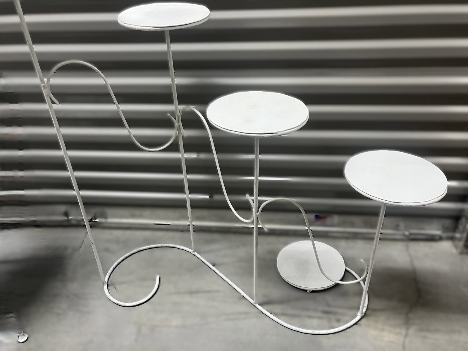 White Wrought Iron Multi‑Tier Plant Stand (1 of 2)