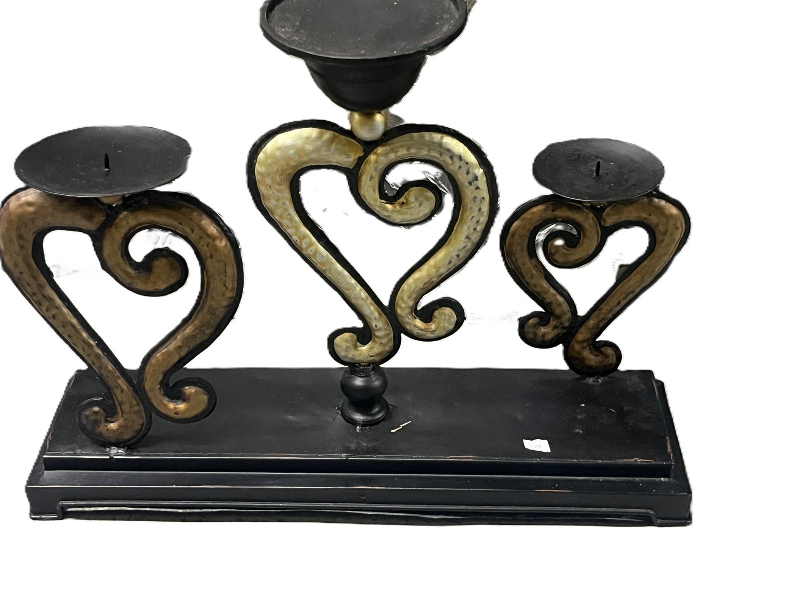 Hammered Metal Triple Candle Holder (1 of 2)