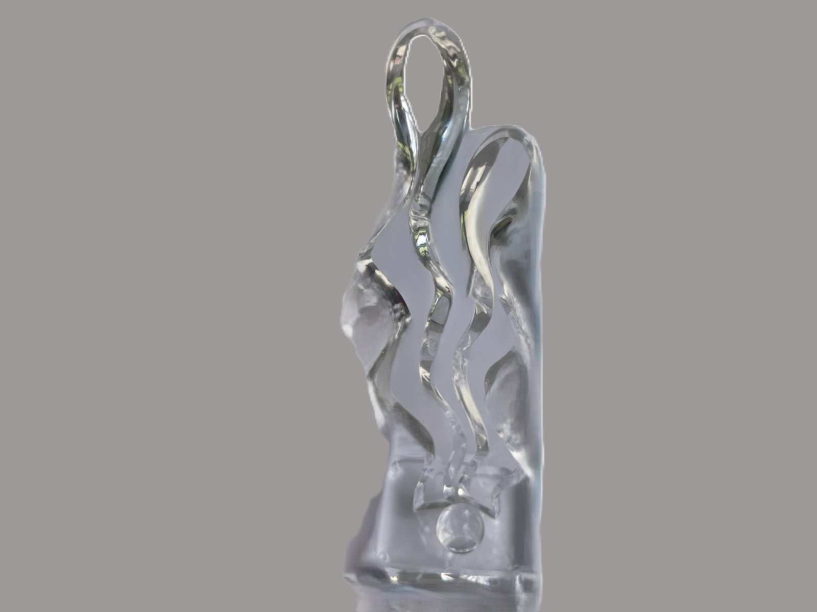 Lucyl Rieps (20th Century) – Abstract Cast Glass Sculpture, Signed. 17.5h (1 of 3)