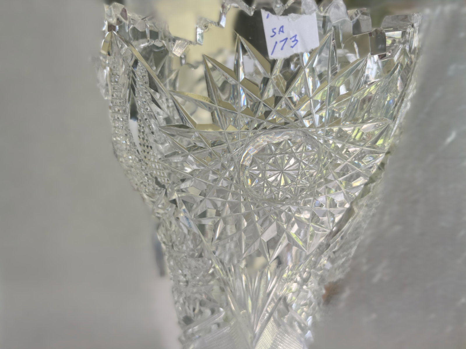 Brilliant Cut Crystal Vase. 14.25"h - 3