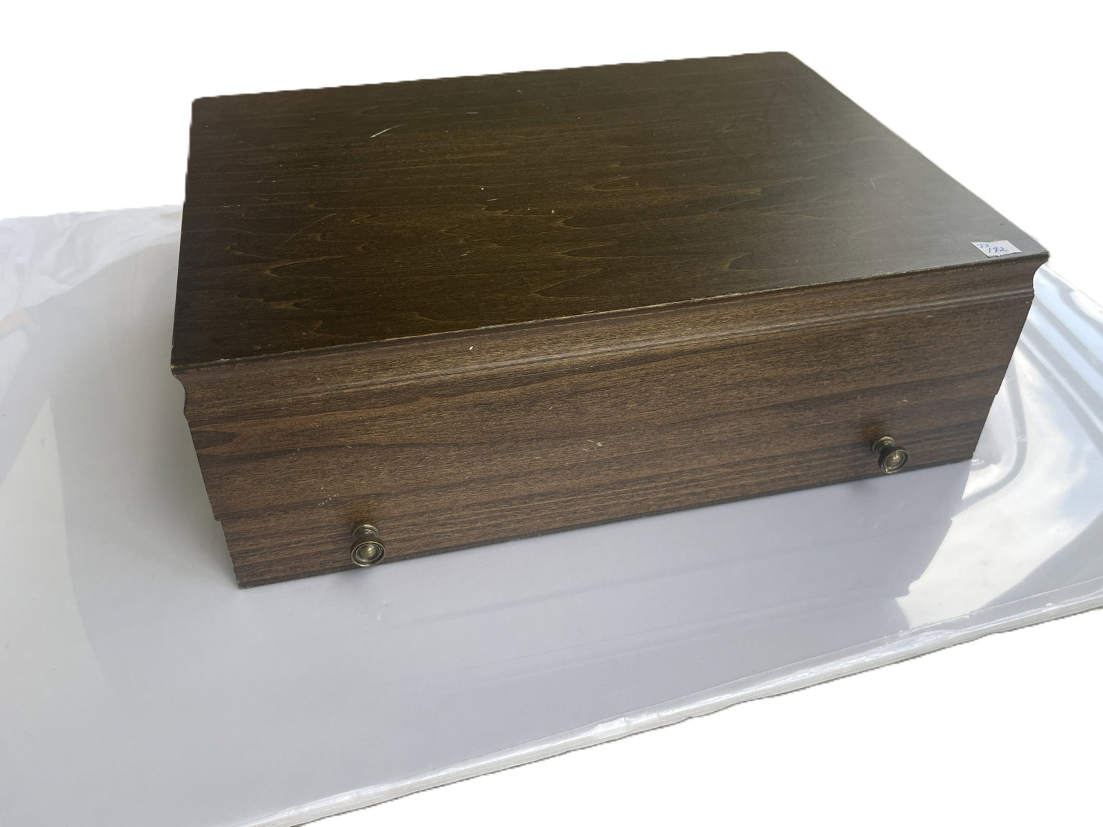 VTG Wooden Sivlerware Chest with one Sterling Spoon (1 of 4)