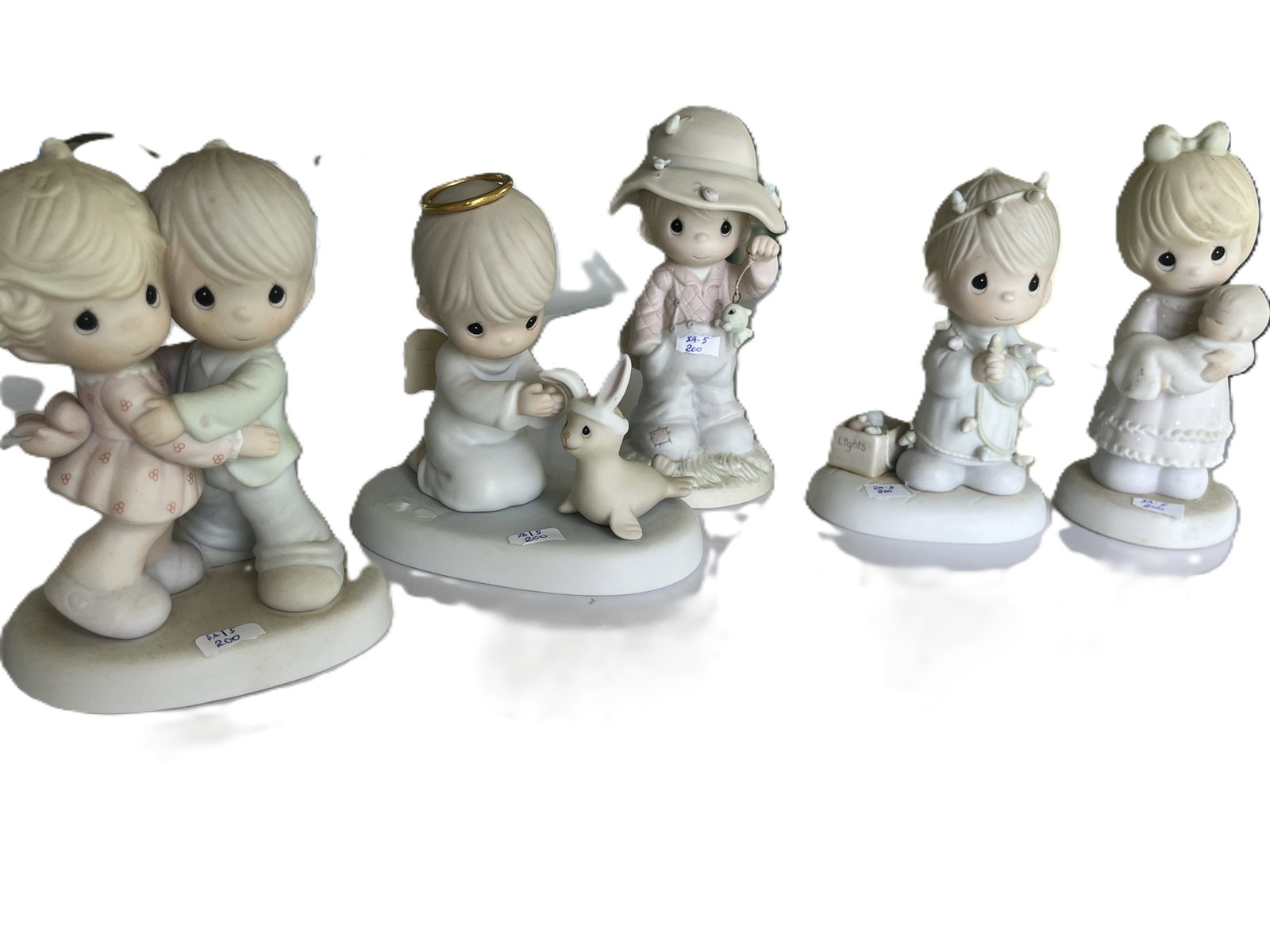 Group of Five Precious Moments Porcelain Figurines — Children, Angel, and Holiday Themes (1 of 3)