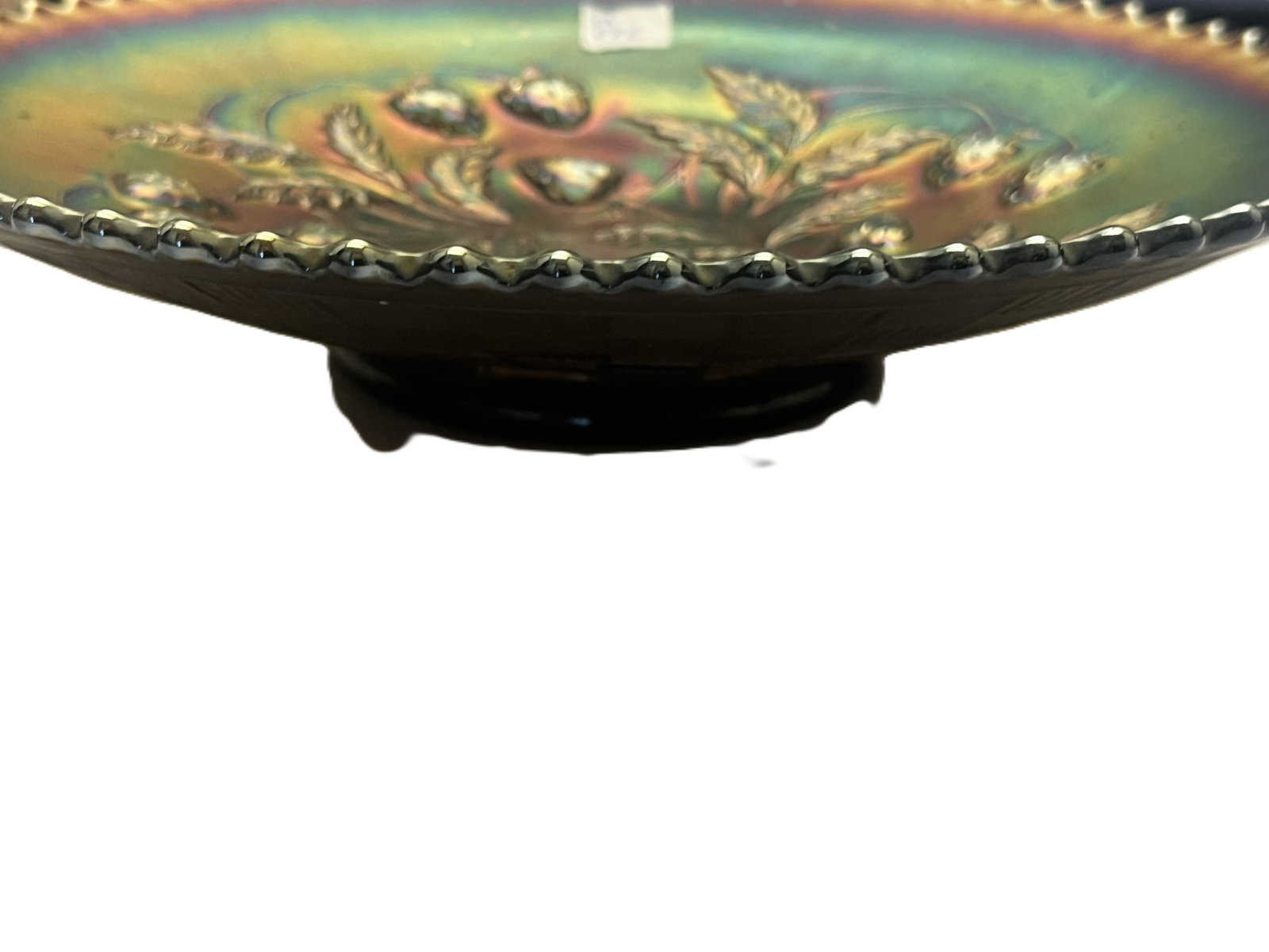 Northwood “Strawberry” Carnival Glass Compote, 9" (1 of 3)