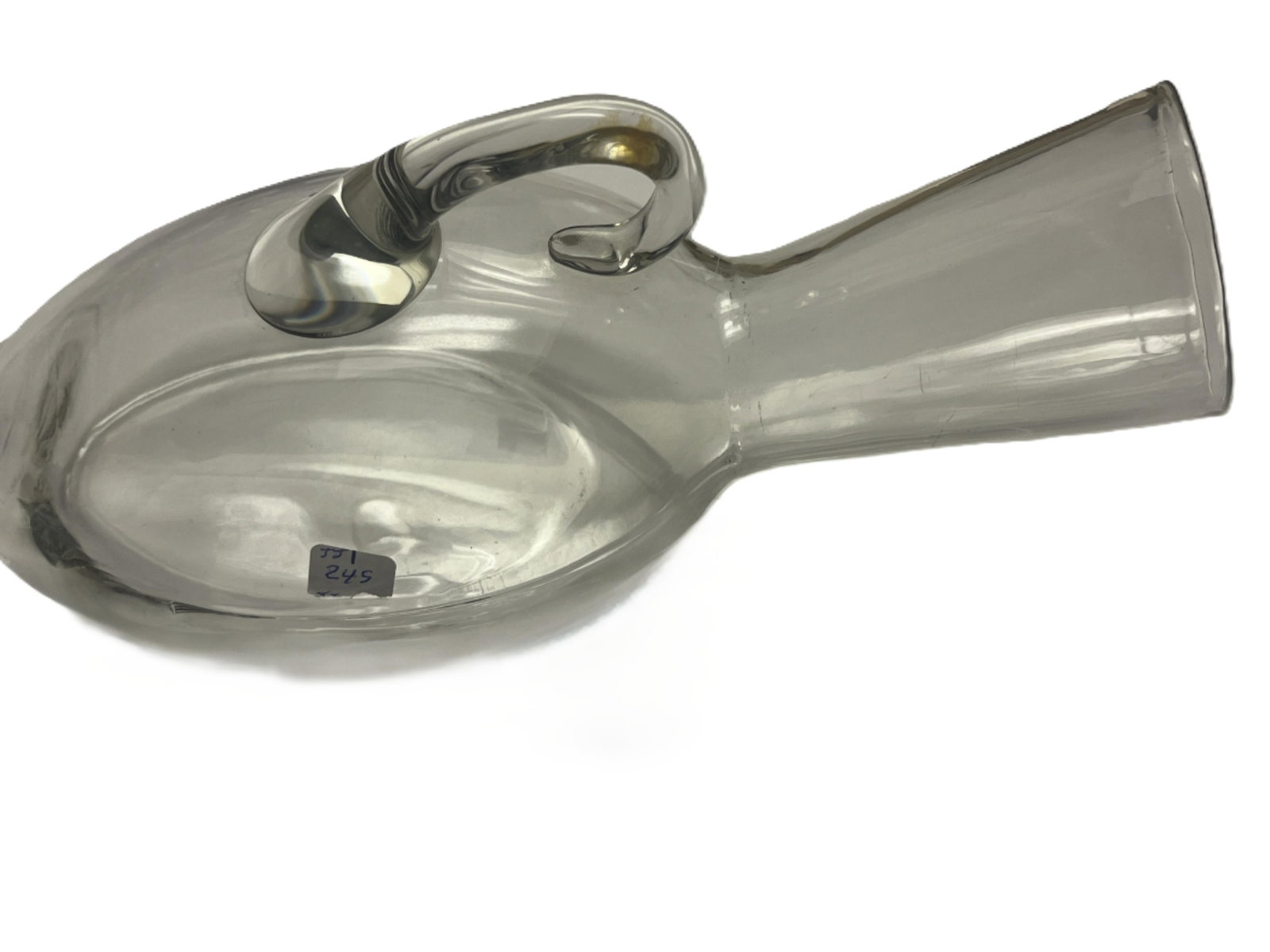 Vintage Glass Hospital Urinal: This is a beautiful glass hospital urinal. This would look lovely in your home and it is a great find for the interior design enthusiast. Could be a fresh flower vase, 12.5"W × 5"D × 4"H Sty
