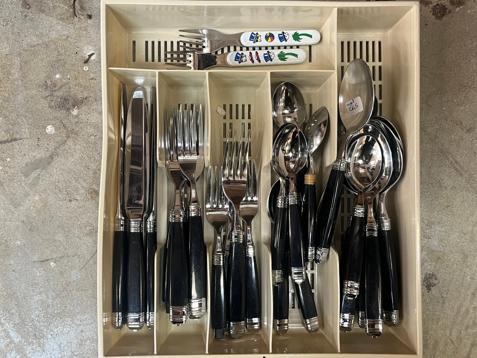 Stainless Steel Flatware Service with Black Handles, Approx. 40+ Pieces (1 of 1)