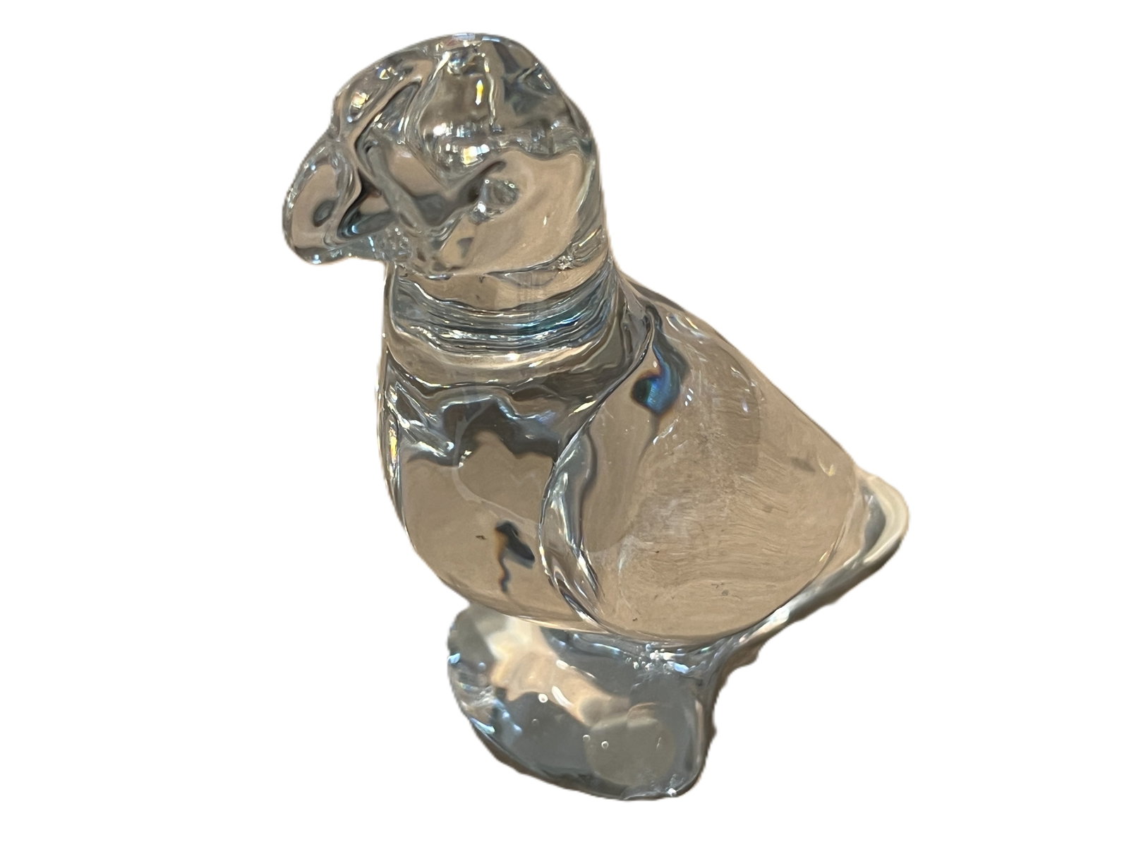 Baccarat Crystal Parrot Figurine Signed Clear Crystal Bird 4" (1 of 2)
