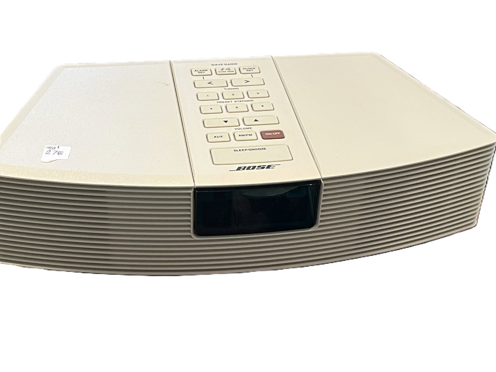 Bose Wave Radio AM/FM Alarm Clock Radio, White, 4"H x 14"W x 9"D. (1 of 2)