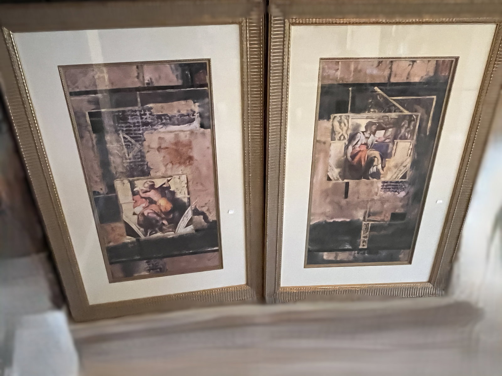 Pair of Contemporary Classical Framed Decorative Prints, 23 in. H x 17.5 in. W (1 of 4)