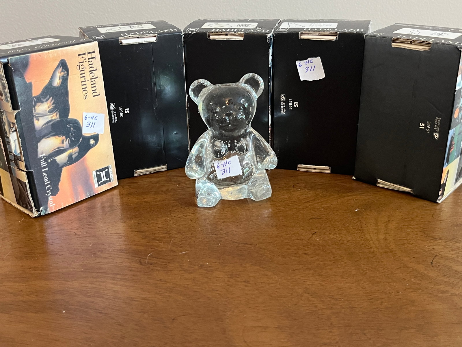 Six Hadeland Norway Crystal Animal Figurines with Original Boxes (1 of 3)