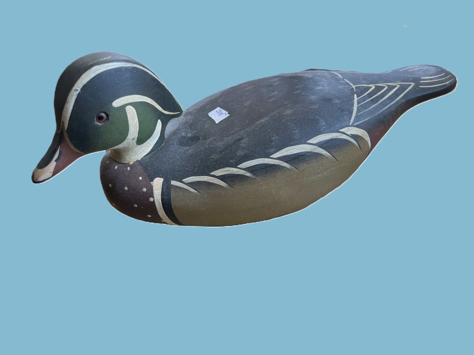 Rick Brown Hand-Carved Wood Duck Decoy, Decorative Folk Art Carving (1 of 3)