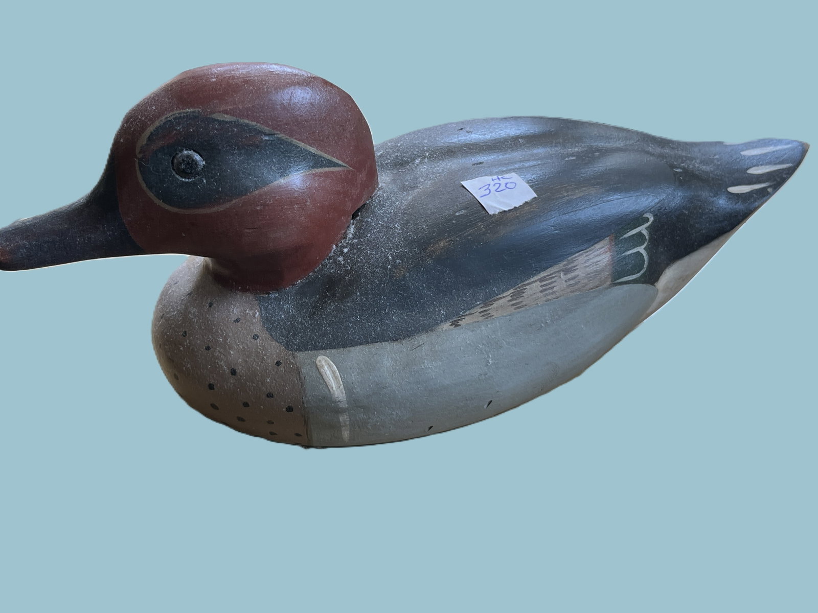1993 Richard Connolly Green-Winged Teal Duck Decoy, Signed & Branded (1 of 3)
