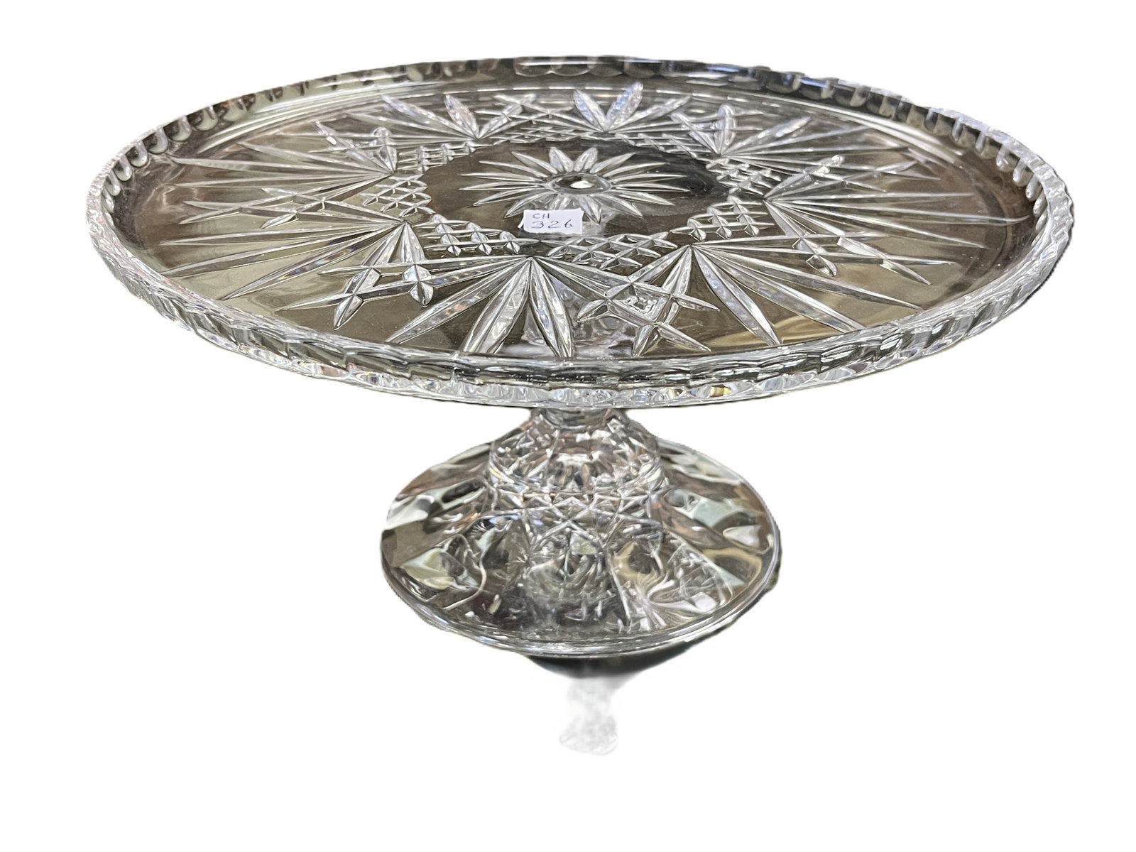 Cut Crystal Compote Cake Stand, 5.5h x 11.75dia. (1 of 3)
