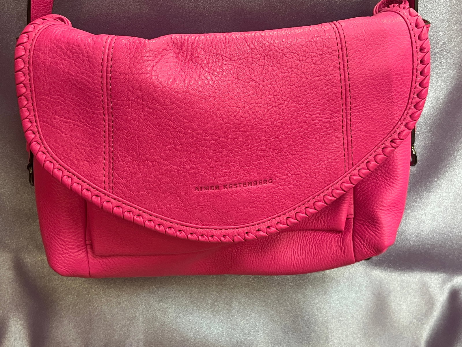 AIMEE KESTENBERG 'All For Love Mini' Crossbody Fuchsia Pebble Leather Bag: AIMEE KESTENBERG 'All For Love Mini' Crossbody Fuchsia Pebble Leather Bag