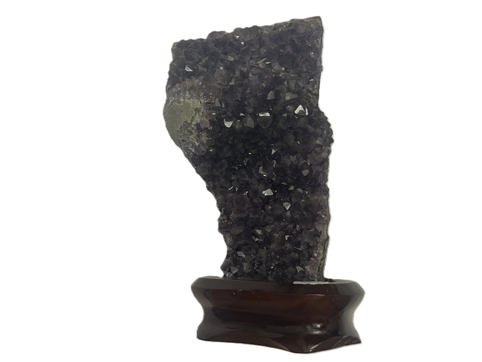 Large Natural Amethyst Cathedral Geode Specimen on Wooden Stand, 7.5"H (1 of 4)